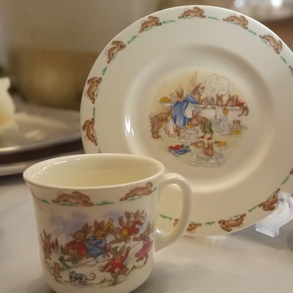 Bunnykins Children’s 3-Pcs Dish Set Bone China Royal Doulton England Collectable - Picture 2 of 16